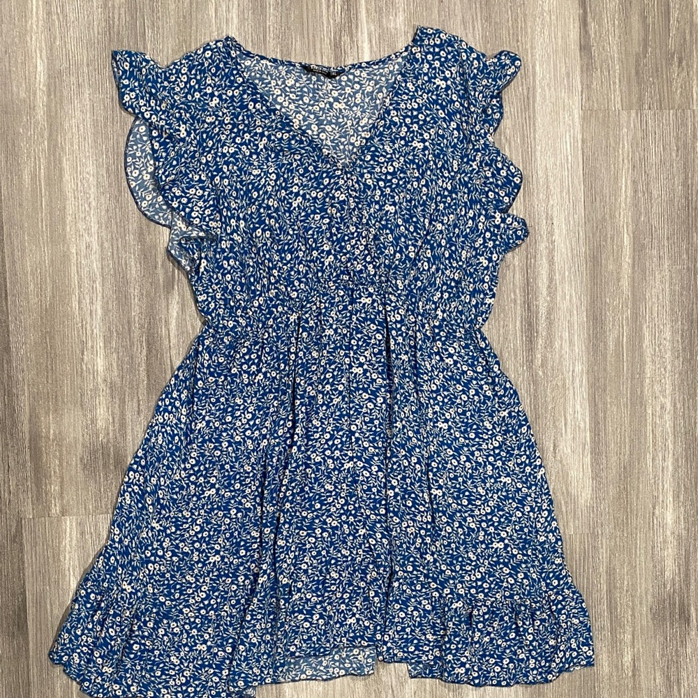 SHEIN Blue Floral Mini Dress